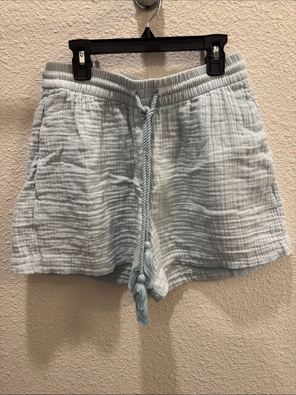 Ann Taylor Light Blue Cotton Gauze Drawstring Shorts
